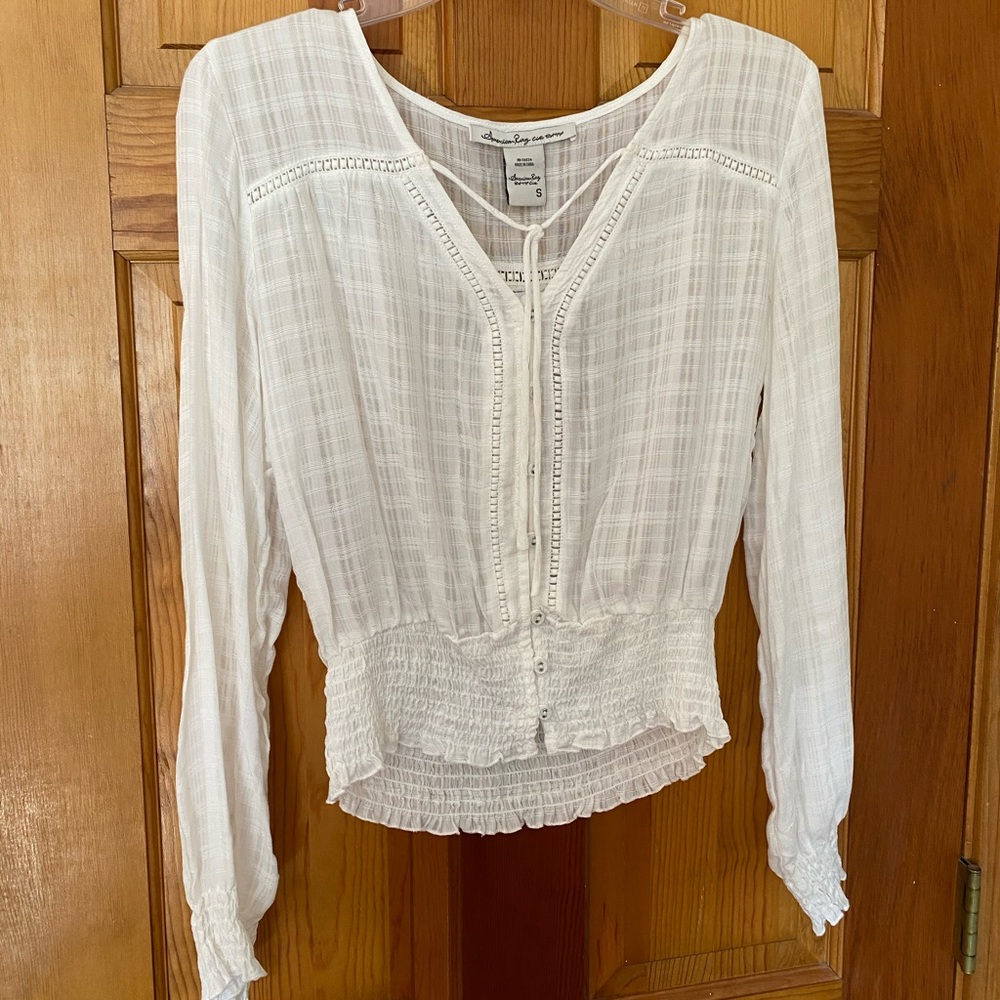 American Rag Long Sleeve Blouse White